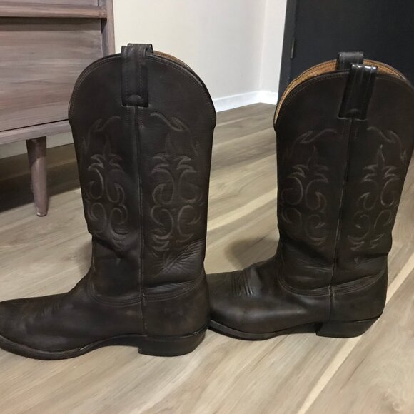 Nocona Ladies Dark Brown Leather Western Boots Size 37 - Picture 4 of 6